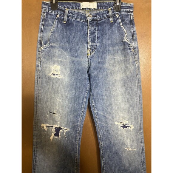 PAPER DENIM & CLOTH Jeans Button Fly Bootcut Distressed High Waist USA Womens 30 - Picture 9 of 11